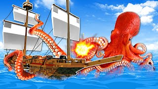 KRAKEN vs PIRATE SHIP BATTLE! (Stormworks)