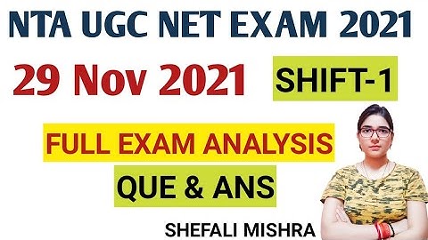 UGC NET 29 Nov 2021 1st Shift Exam Analysis | 29 Nov 1st shift ugc net exam analysis |NTA UGC NET