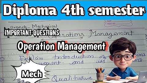 Diploma 4th sem important question |Operation Management || Jharkhand diploma important questions 
