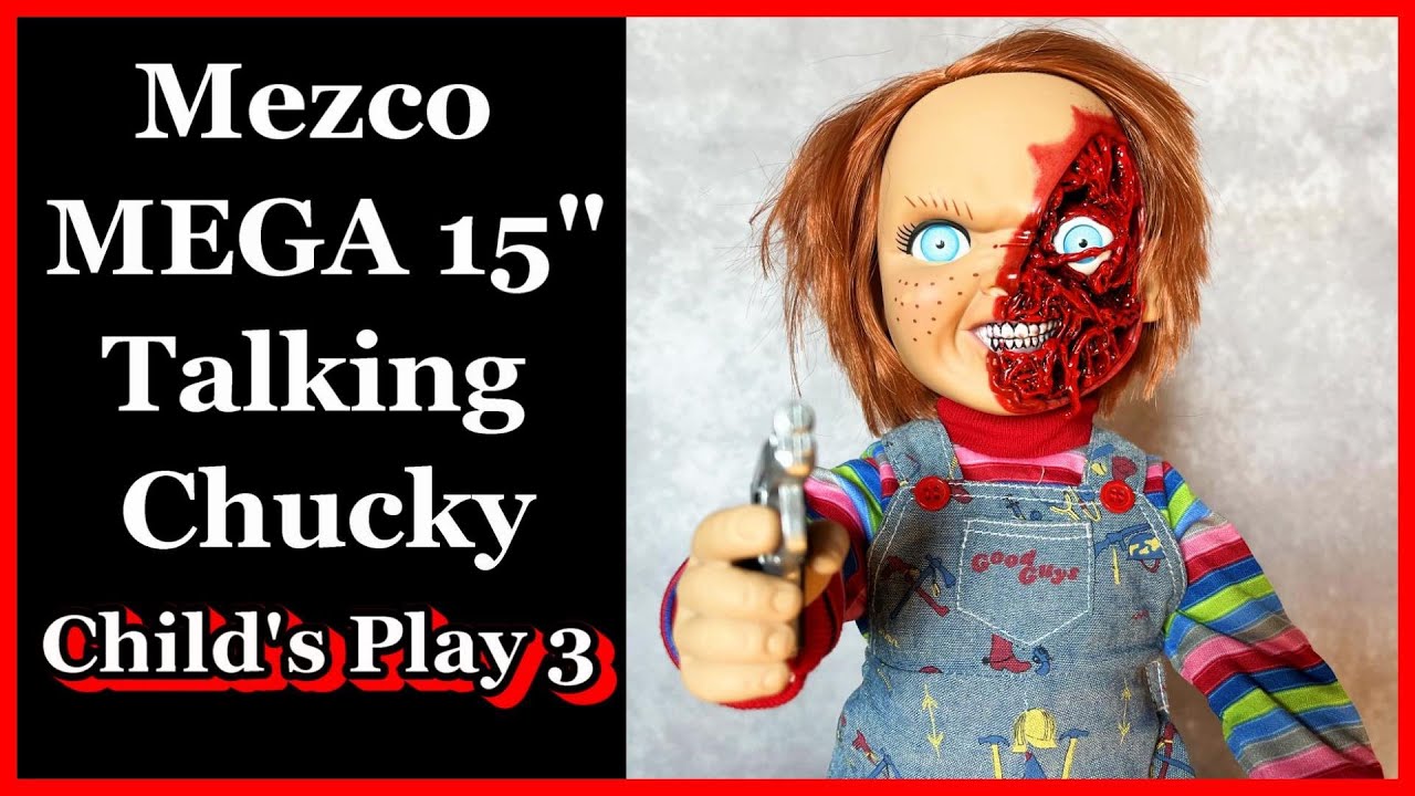 SF・ファンタジー・ホラー MEZCO CHILD'S PLAY 3 PIZZA FACE CHUCKY Mezco Child's Play 3 Talking Pizza Face Chucky Doll Mega