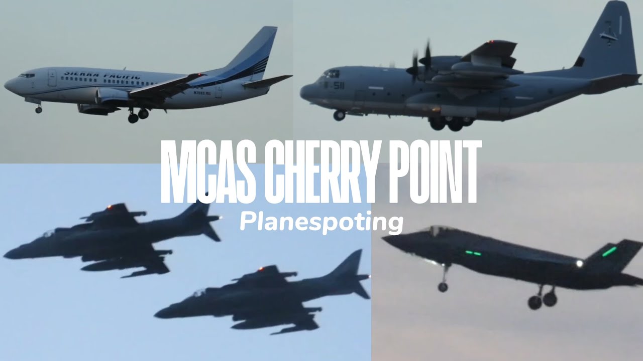 CHERRY POINT PLANESPOTING | AV8B HARRIERS, F35S, AND MORE! 