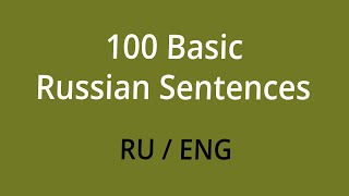 100 Basic Russian Sentences for Beginners