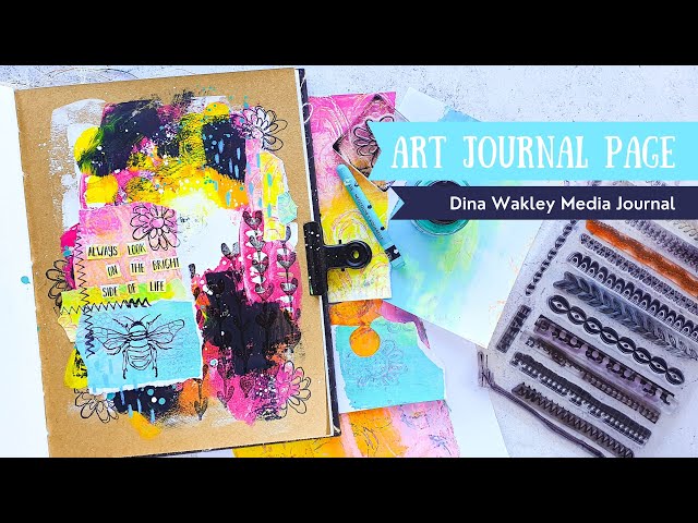 Art Journaling Tutorial in the Dina Wakley Media Journal using Collage  Fodder 