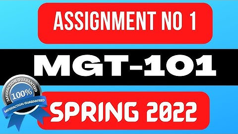 mgt101 assignment 1 solution 2022 complete and correct solution