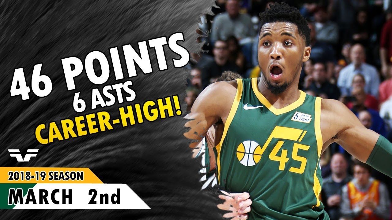 Donovan Mitchell CAREER-HIGH - 2019.03.02 - Jazz vs Bucks - 46 Pts, 6 Asts