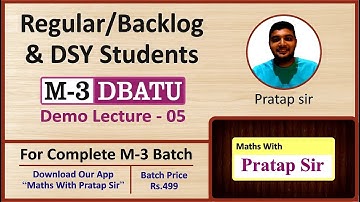 DBATU M3 : Laplace Transform (Demo Lecture - 05) by Pratap Sir