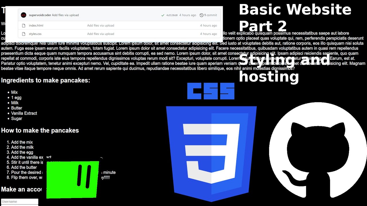 Basic Website tutorial Part 2 - CSS and hosting - YouTube