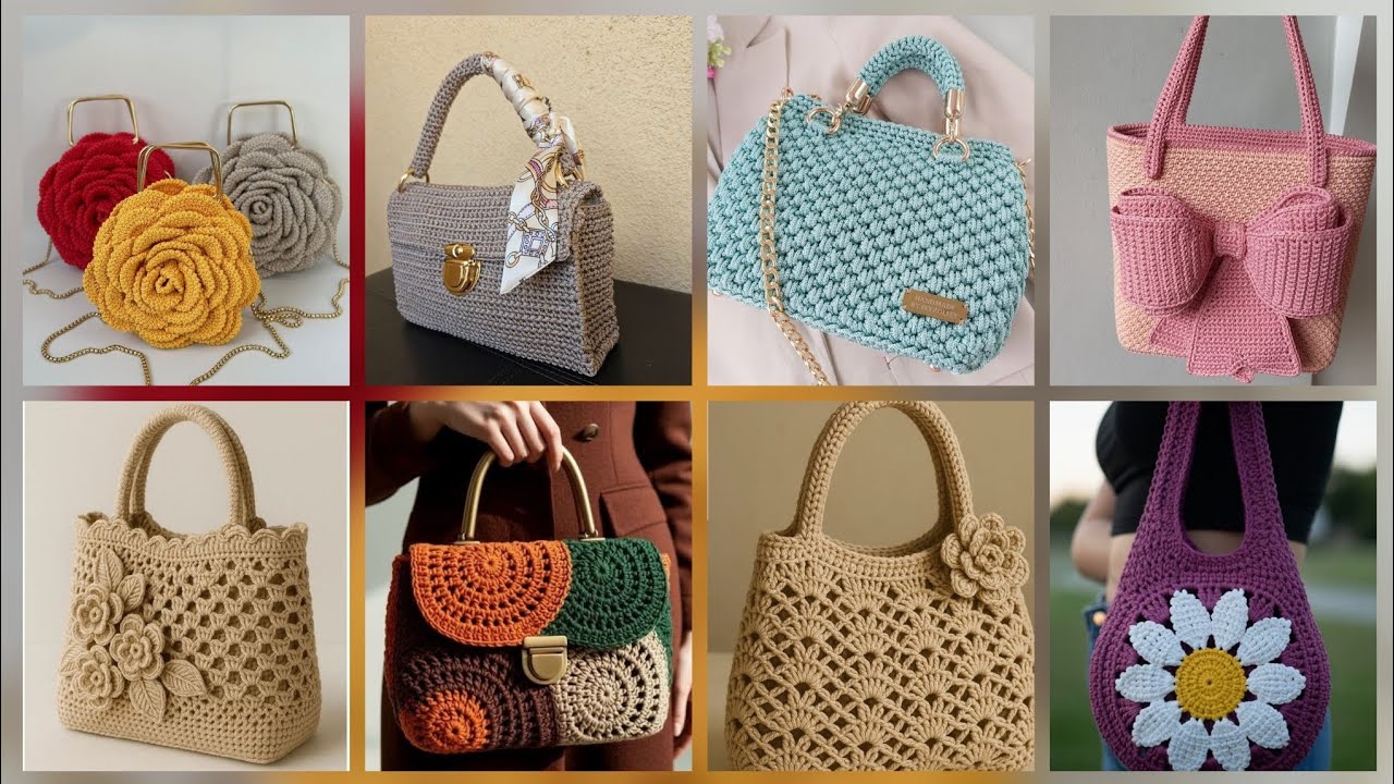 Most beautiful and unique crochet hand bags for women