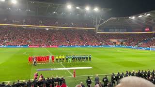 🏴󠁧󠁢󠁷󠁬󠁳󠁿What an immense rendition of the national anthem by the crowd ahead of Wales vs Austri