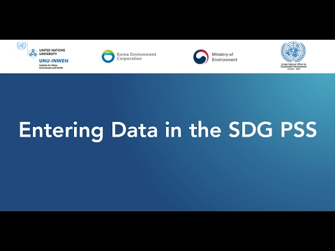 Entering Data in the SDG PSS