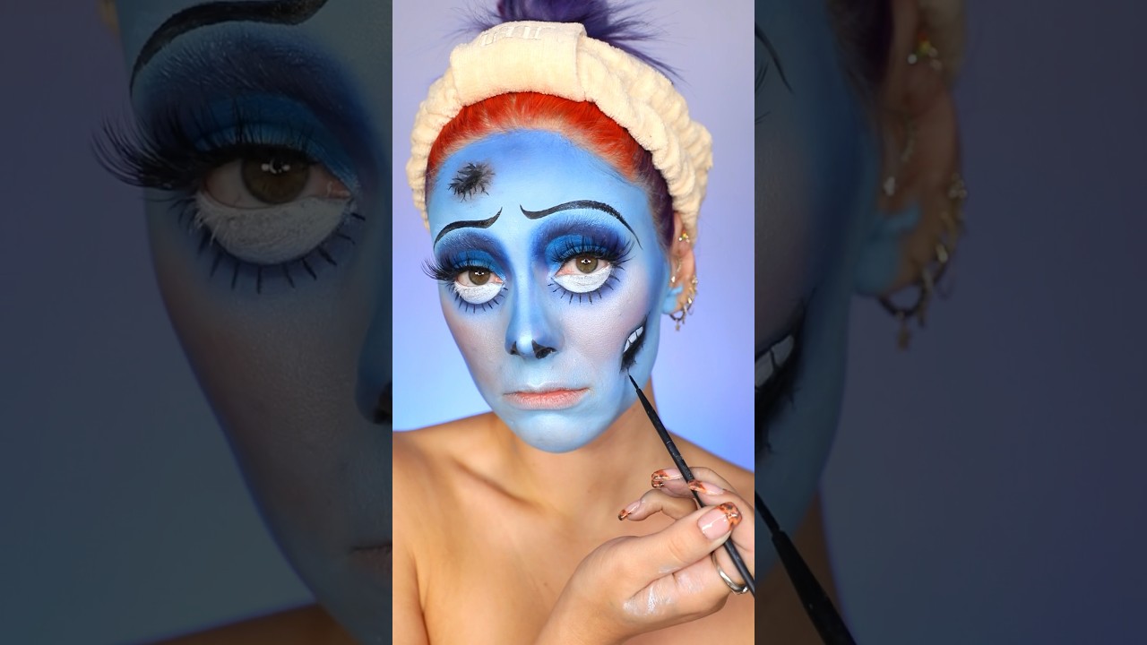 Emily (Corpse Bride) Makeup Tutorial 💙👰🏼‍♀️ 