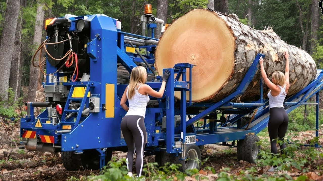 Don't Miss the FASTEST Firewood Processing Machine in Action - YouTube