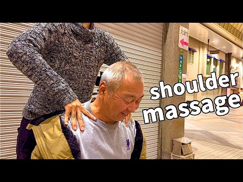 ASMR 肩と首が固くて痛い男性！素晴らしいリアクションで見てて眠くなる