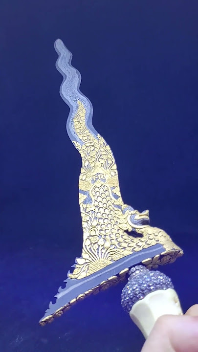 No.8011 : Keris Kamardhikan Putran PB VII (Nogo Seluman Luk 9 Kamarogan 38.5cm, Wos Wutah)