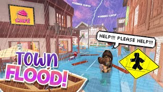 Our Town FLOODED!!! *had to evacuate* (WITH VOICE) | Mayor Mom Bloxburg Roleplay