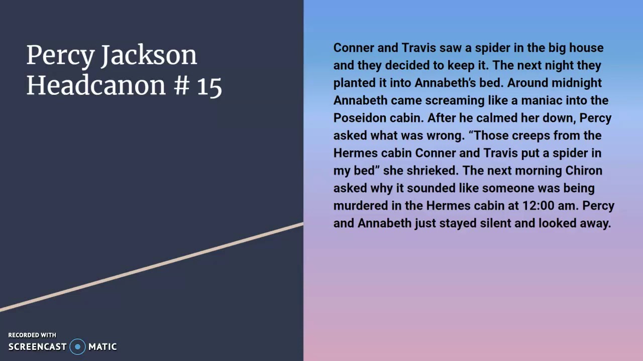 Percy Jackson Headcanons