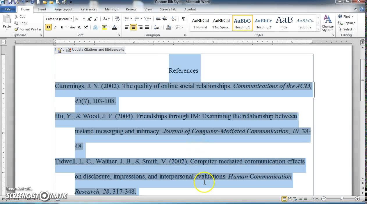 Creating a Custom Bibliography Style in Word 24