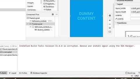 Fixed Installed Build Tools revision 31.0.0 is corrupted. Remove and install again using the SDK