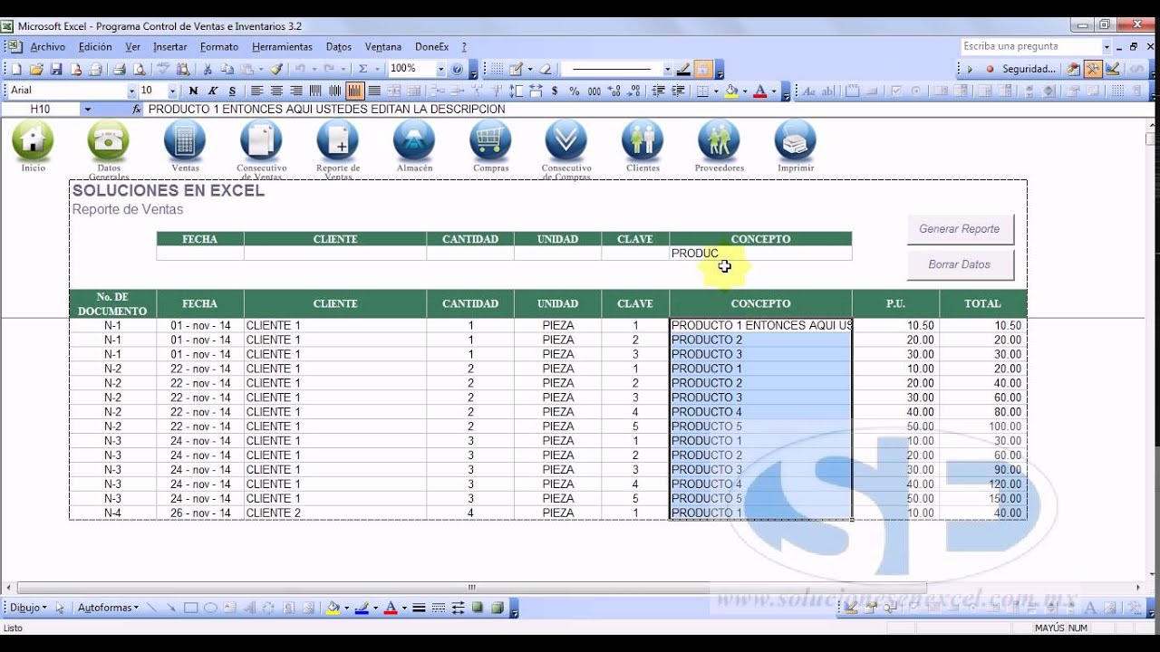 reporte de ventas en excel