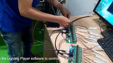 Demo Video Show how to use the DMX512 27CH and MASTER 2 PORTS to control a lighting system