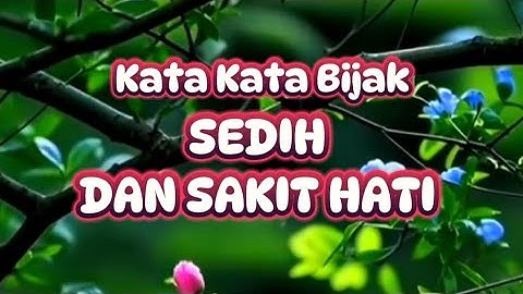KATA KATA BIJAK SEDIH DAN SAKIT HATI 