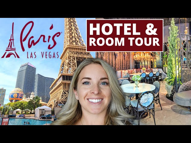 Room with BEST VIEW from Paris Hotel & Casino Las Vegas Burgundy Room  Eiffel Tower Pool View Tour 