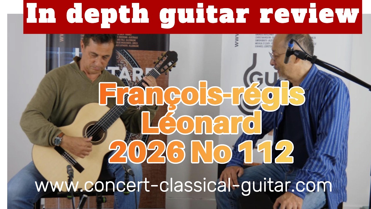 Review François Régis Leonard 2026  No 112

Here is a brand new spruce from François-Régis.  This wood combination of spruce/walnut adds complexity to the sound of this ‘traditional/lattice’. François Régis  Léonard is a French builder who is making ‘traditional’ lattice guitars. He is aiming first at building guitars with a sound and a tone color in line with the French Lutherie school: which means traditional sound rather clear like the Friederich with some dynamics. To achieve this target his guitar are including a lattice braced top with no balsa and no carbon on a solid wood body. As a result a loud guitar which remains very traditional in sound which is offering to the player a lot of musical possibilities. Lots of pleasure. guitar.

The finest concert guitars are available at :
www.guitare-classique-concert.fr
www.concert-classical-guitar.com
www.klassische-meistergitarren.de

For any additional information: contact andre@guitare-classique-concert.fr
