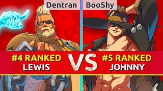 GGST ▰ Dentran (#4 Ranked Goldlewis) vs BooShy (#5 Ranked Johnny). High Level Gameplay