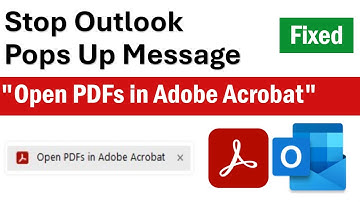 How To Stop Outlook Pops Up Message "Open PDFs in Adobe Acrobat" | Remove Adobe Add Ins From Outlook