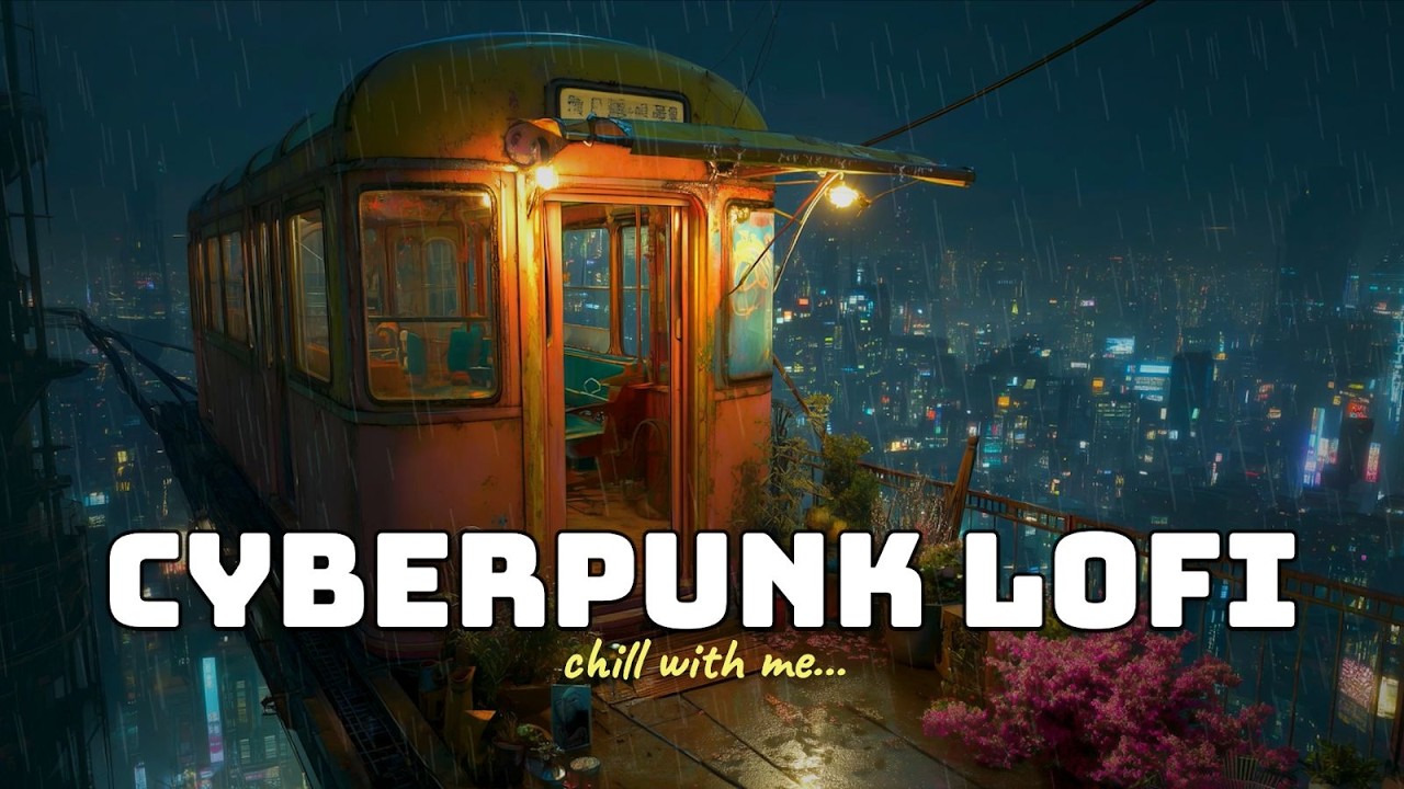 Bright Neon Rain ☔ Cheerful Cyberpunk Chill Lofi Music | Rainy Midnight Journey