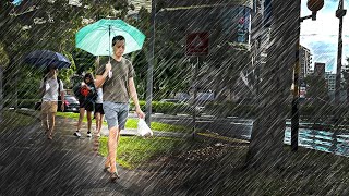 4K RAIN WALKING TOUR : OLD HDB ESTATE IN SINGAPORE : Spottiswood Park : RAIN ASMR