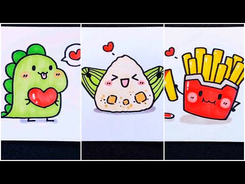 Vẽ hình cute đáng yêu, Những hình vẽ siêu cute | Cute drawing ...