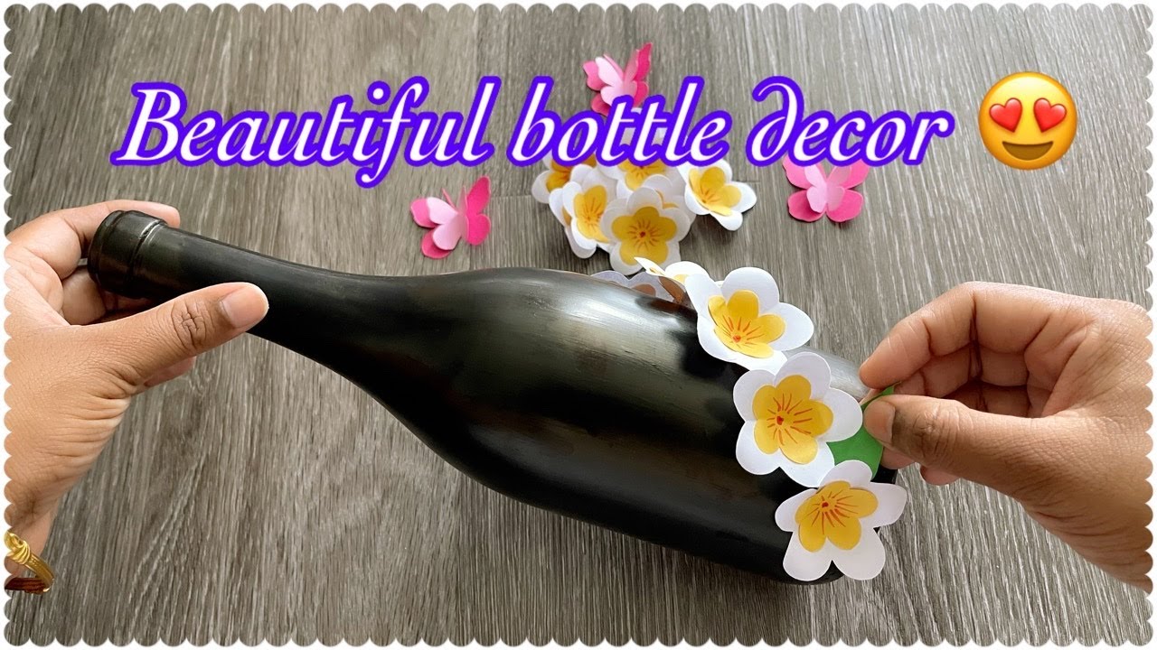 DIY Bottle Art / Simple and Easy creative bottle art idea / Glass