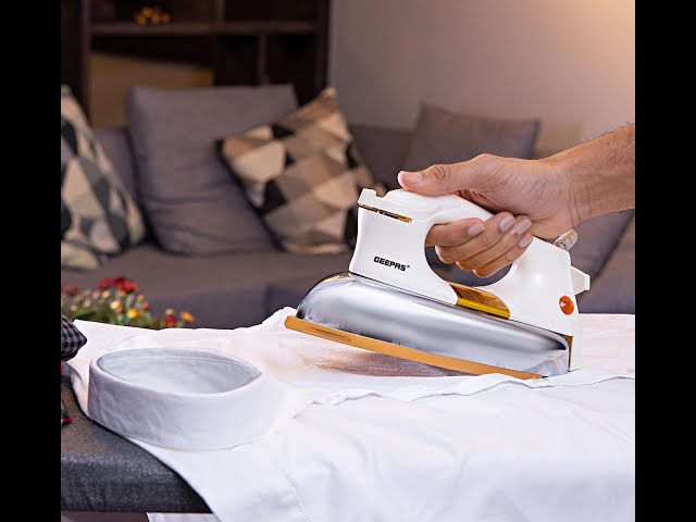 Geepas 1200W Heavy Weight Dry Iron 2.5 Kg - Automatic Dry Iron, Electric  Iron Teflon Plated Sole