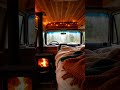 The Cosiest Rainy Campervan Night 🔥#campervan #vanlife #cozy #camping #rain #vanlifeshorts #campfire