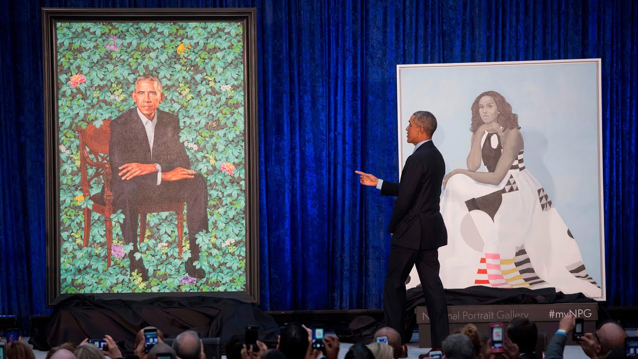 Portraits of Barack and Michelle Obama make their debut in Washington, DC And ...
