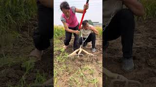My mother and I work very seriously #Abstract performance art #Invention of agricultural tools #Huma