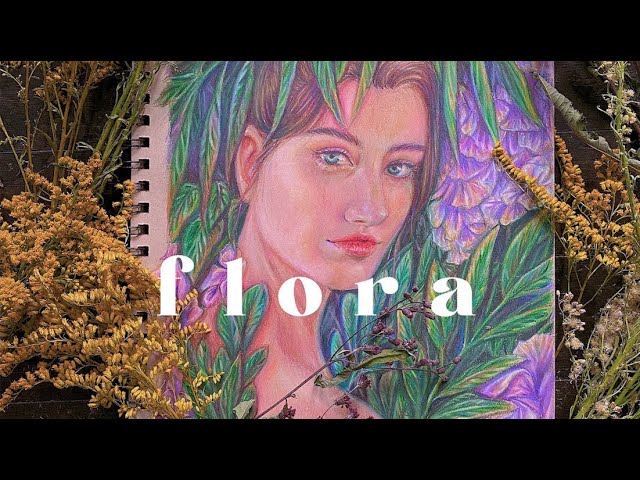[VIDEO] COLORED PENCIL PORTRAIT | 🌸 "flora"