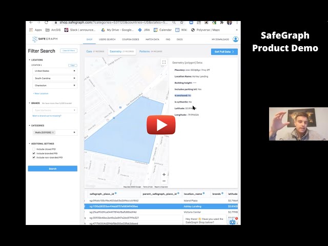 SafeGraph Places Data Product Demo 2021