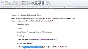 JAVASCRIPT CHANGE HTML CONTENT   DEMO