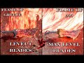 Level 1 blades of chaos vs max level blades of chaos  flame  comparison  god of war ragnarok