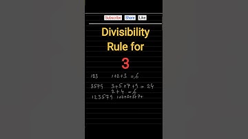 Divisibility Rule for 3 | Easy Math Trick in Seconds! #viral #shorts #youtubeshorts