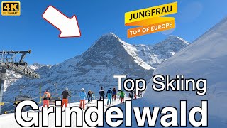 ⛷🏂 Top Skiing in Switzerland, Grindelwald Bernese Oberland, view on the Eiger, Mönch and Jungfrau