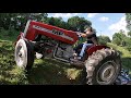 Mowing steep Pasture with a 2 wheel drive Massey Ferguson!