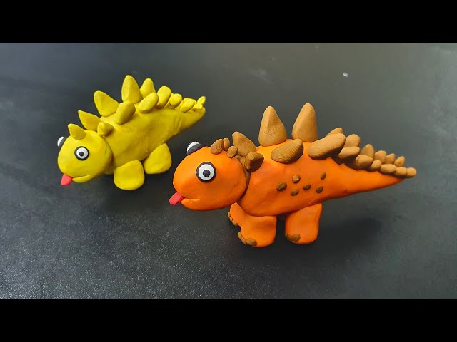 Dinosaur Polymer Clay Toys Making Stegosaurus Clay Modelling For Kids How  To Make Stegosaurus clay 
