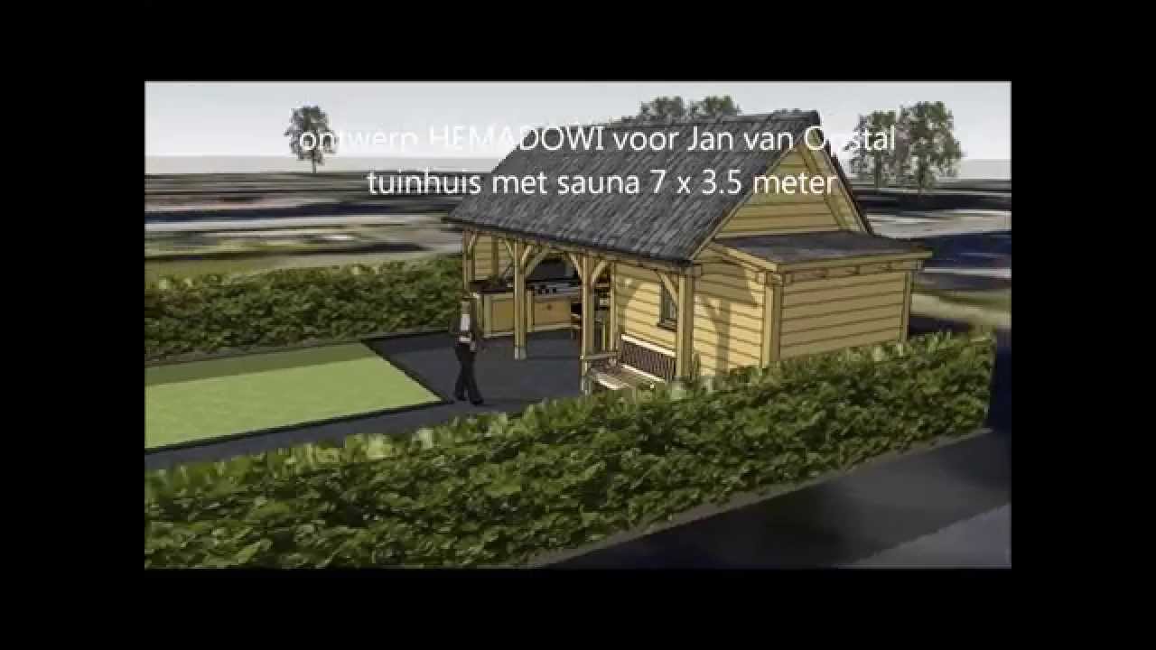 Eiken tuinhuis met sauna en eiken gebint van hemadowi ontwerp ...