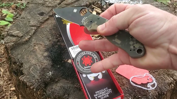 Spyderco "para3" dlc coated CPM s45vn camouflage G10