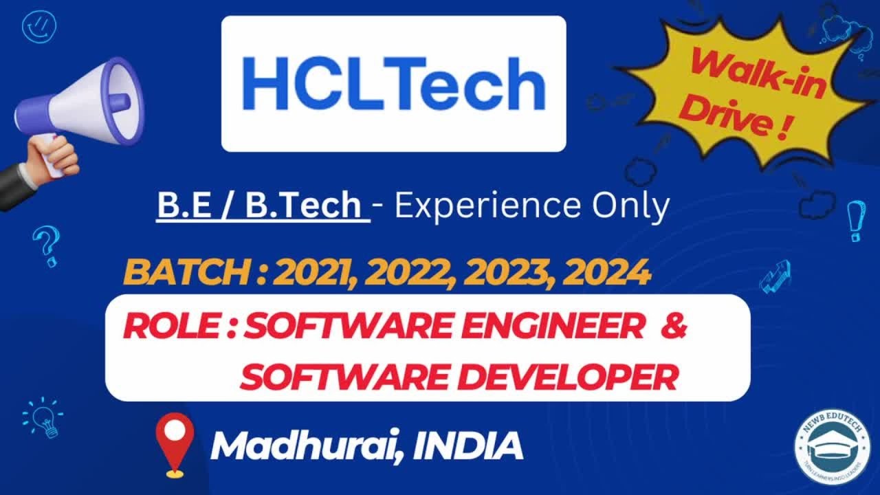 HCLTech Hiring | Software Developer & Software Engineer | Batch 2021 ...