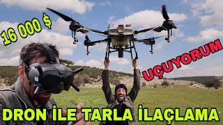 16 000 $ LIK DRON İLE TARLA İLAÇLAMA~BENİ UÇURUR MU? 50 DEKAR ONLARCA ENGEL 60 LİTRE SU !