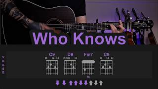 Who Knows - Daniel Caesar | Guitar Lesson/Tutorial with Chords/Tabs and Lyrics
